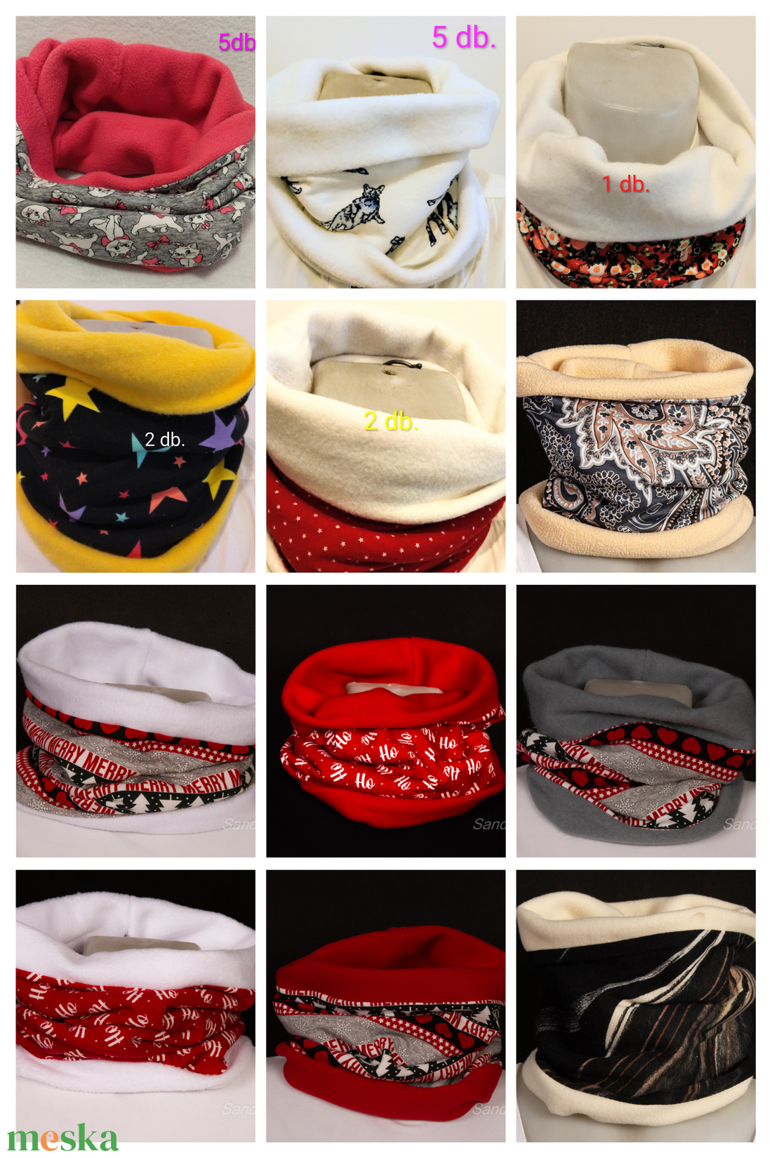  Cicás felnőtt bélelt design sál - csősál - több minta! - ruha & divat - sál, sapka, kendő - sál - Meska.hu