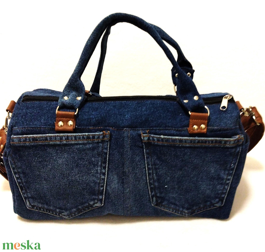 LOLA újrahasznositott több funkciós farmer táska - táska & tok - kézitáska & válltáska - vállon átvethető táska - Meska.hu