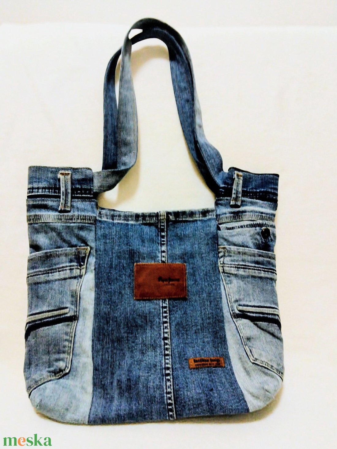  Újrahasznosított farmer táska - táska & tok - kézitáska & válltáska - vállon átvethető táska - Meska.hu
