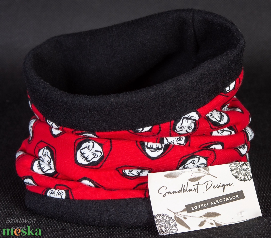  A nagy pénzrablás mintás  csősál - ruha & divat - sál, sapka, kendő - sál - Meska.hu