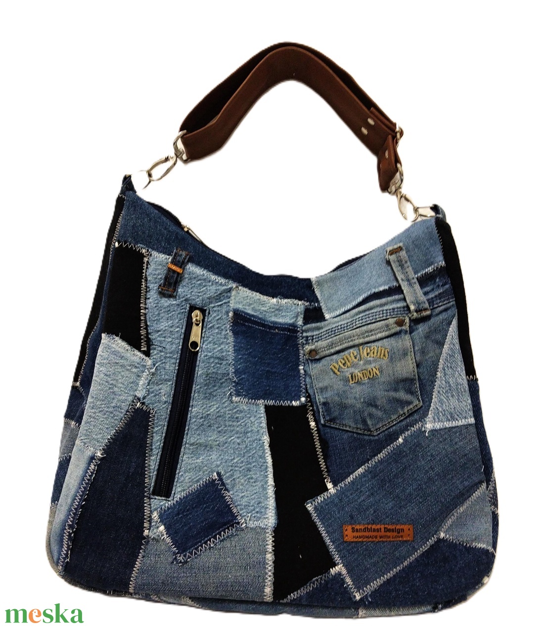  Újrahasznosított  farmer váll-táska - táska & tok - kézitáska & válltáska - vállon átvethető táska - Meska.hu