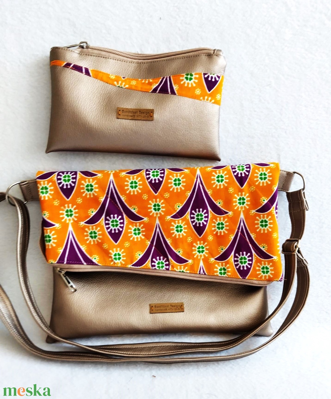 Samira átlapolós táska+ neszesszer-TÖBB MINTA! - táska & tok - kézitáska & válltáska - kézitáska - Meska.hu