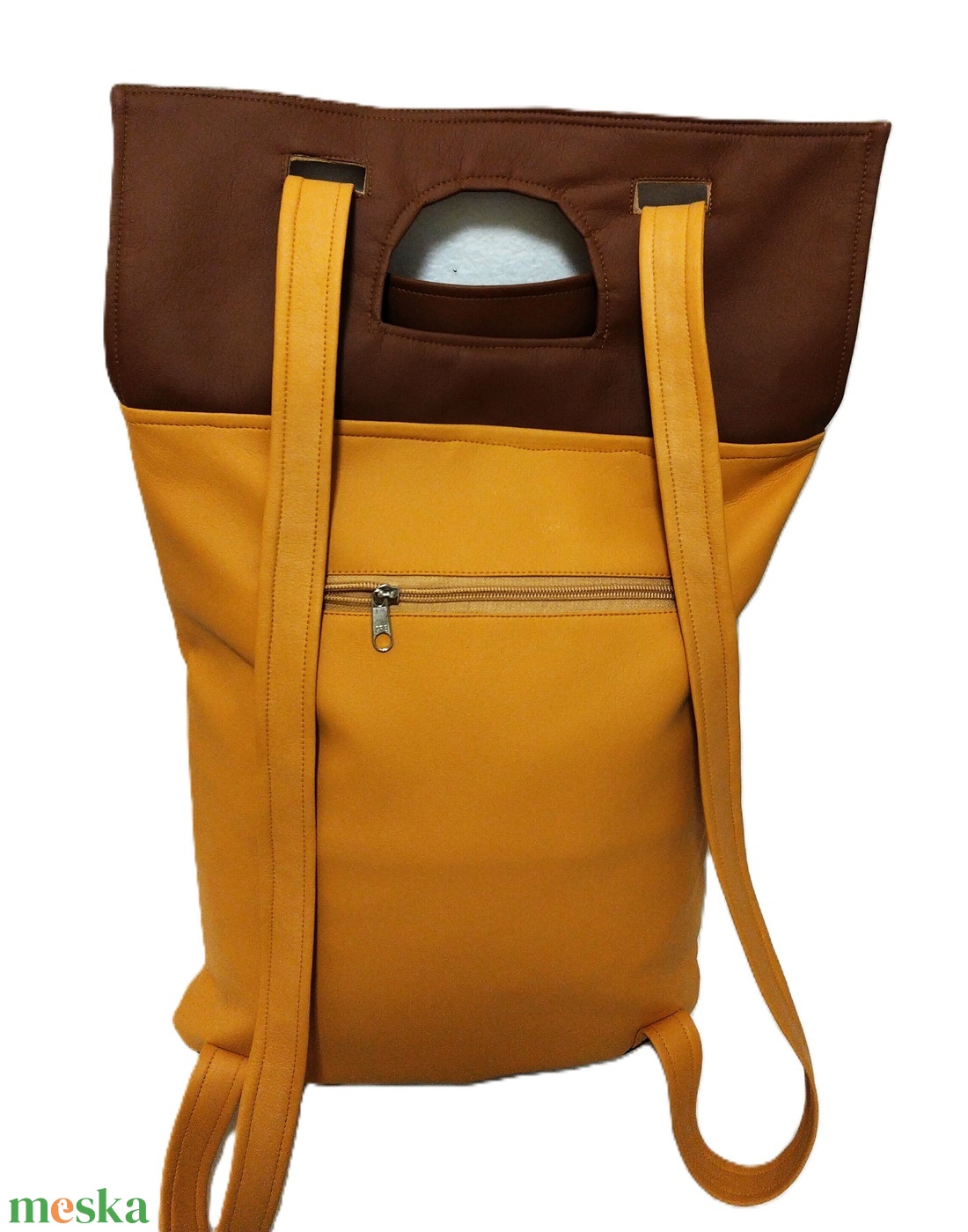 Dögös csajos mustár-sárga/ barna óriás shopper - táska & tok - kézitáska & válltáska - nagy pakolós táska - Meska.hu