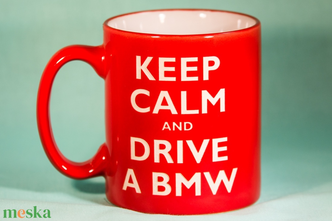 KEEP CALM AND DRIVE A BMV-homokgravirozott bögre - otthon & életmód - konyhafelszerelés, tálalás - tálalás - bögre & csésze - Meska.hu