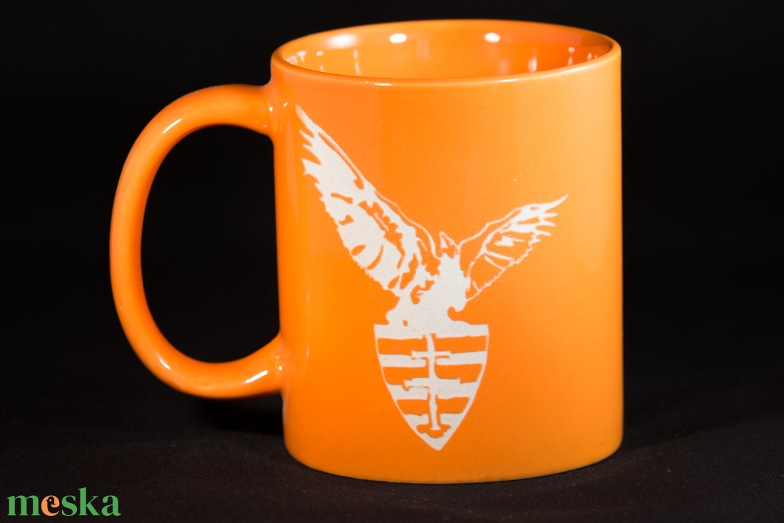 Magyar népi motívumos Címeres -sas-homokgravirozott bögre - otthon & életmód - konyhafelszerelés, tálalás - tálalás - bögre & csésze - Meska.hu