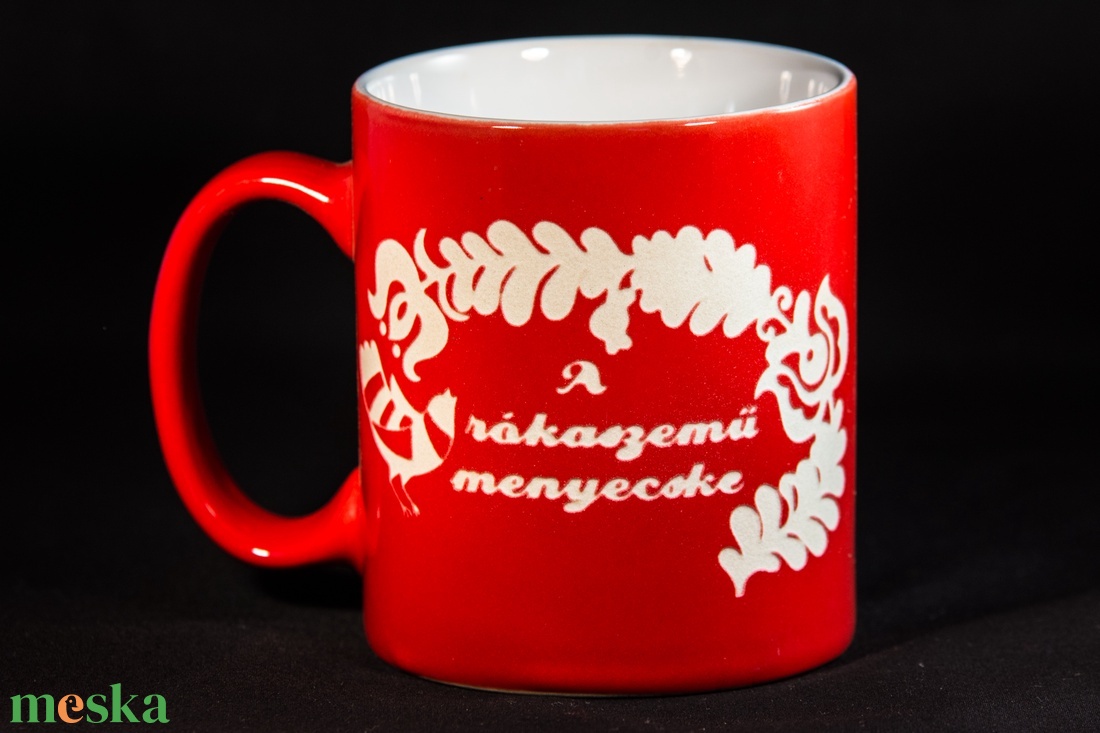 Magyar népi motívumos-Rókaszemű mennyecske-homokgravirozott bögre - otthon & életmód - konyhafelszerelés, tálalás - tálalás - bögre & csésze - Meska.hu