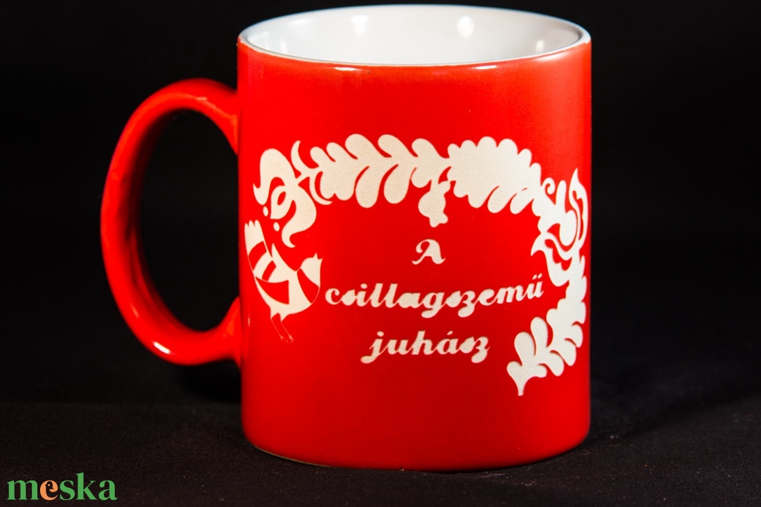 Magyar népi motívumos Csillagszemű juhász-homokgravirozott bögre - otthon & életmód - konyhafelszerelés, tálalás - tálalás - bögre & csésze - Meska.hu