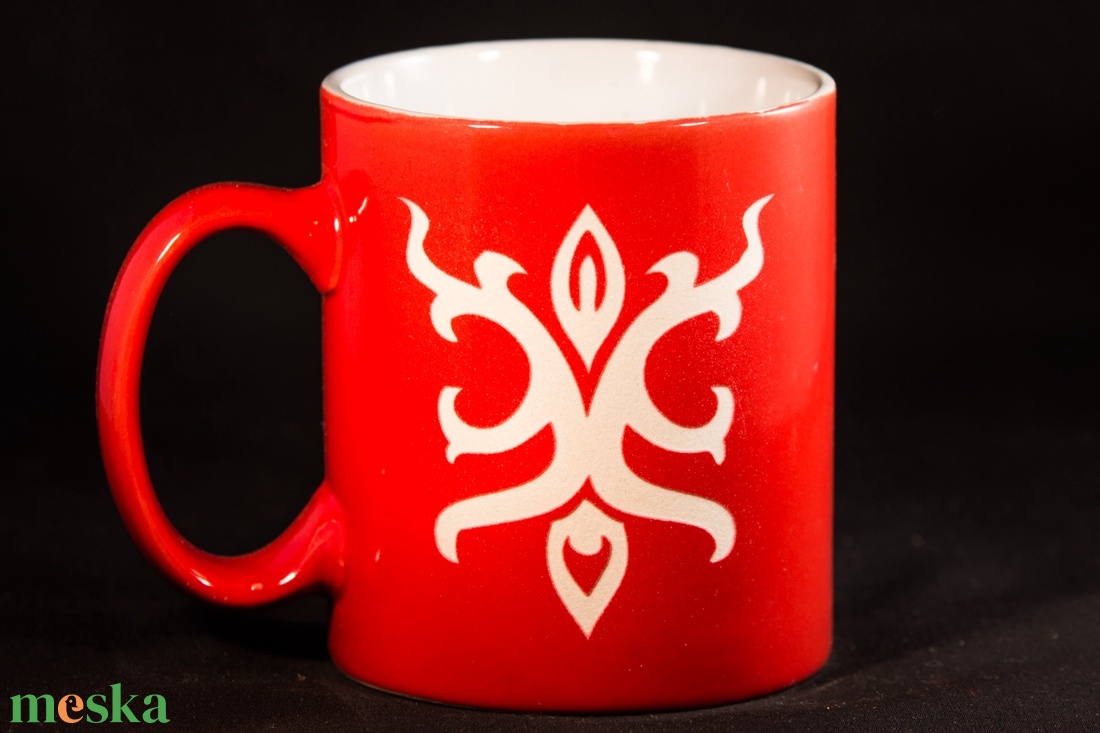 Magyar népi motívumos - Ősi rangjelzés-homokgravirozott bögre - otthon & életmód - konyhafelszerelés, tálalás - tálalás - bögre & csésze - Meska.hu