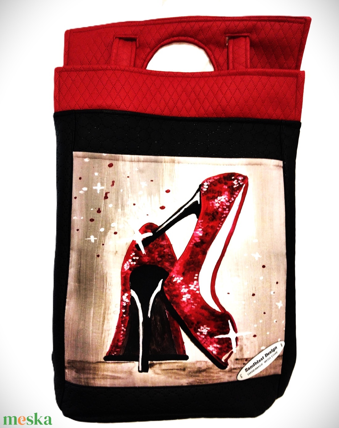 Piros cipelők kézitáska/ hátizsák /óriás shopper - táska & tok - kézitáska & válltáska - kézitáska - Meska.hu