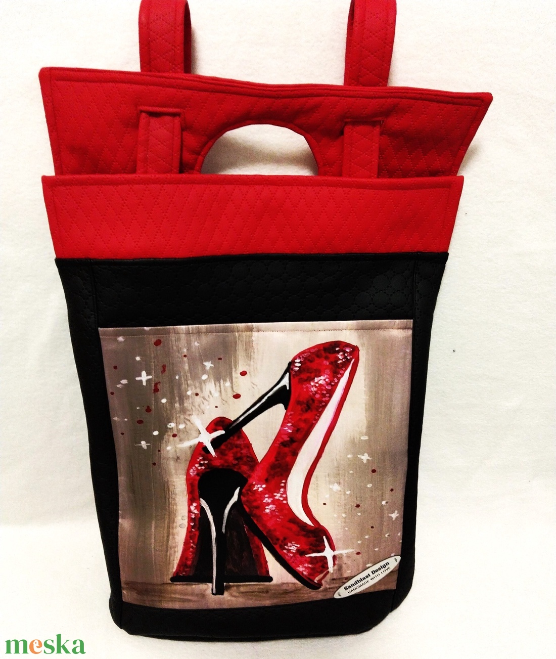 Piros cipelők kézitáska/ hátizsák /óriás shopper - táska & tok - kézitáska & válltáska - kézitáska - Meska.hu
