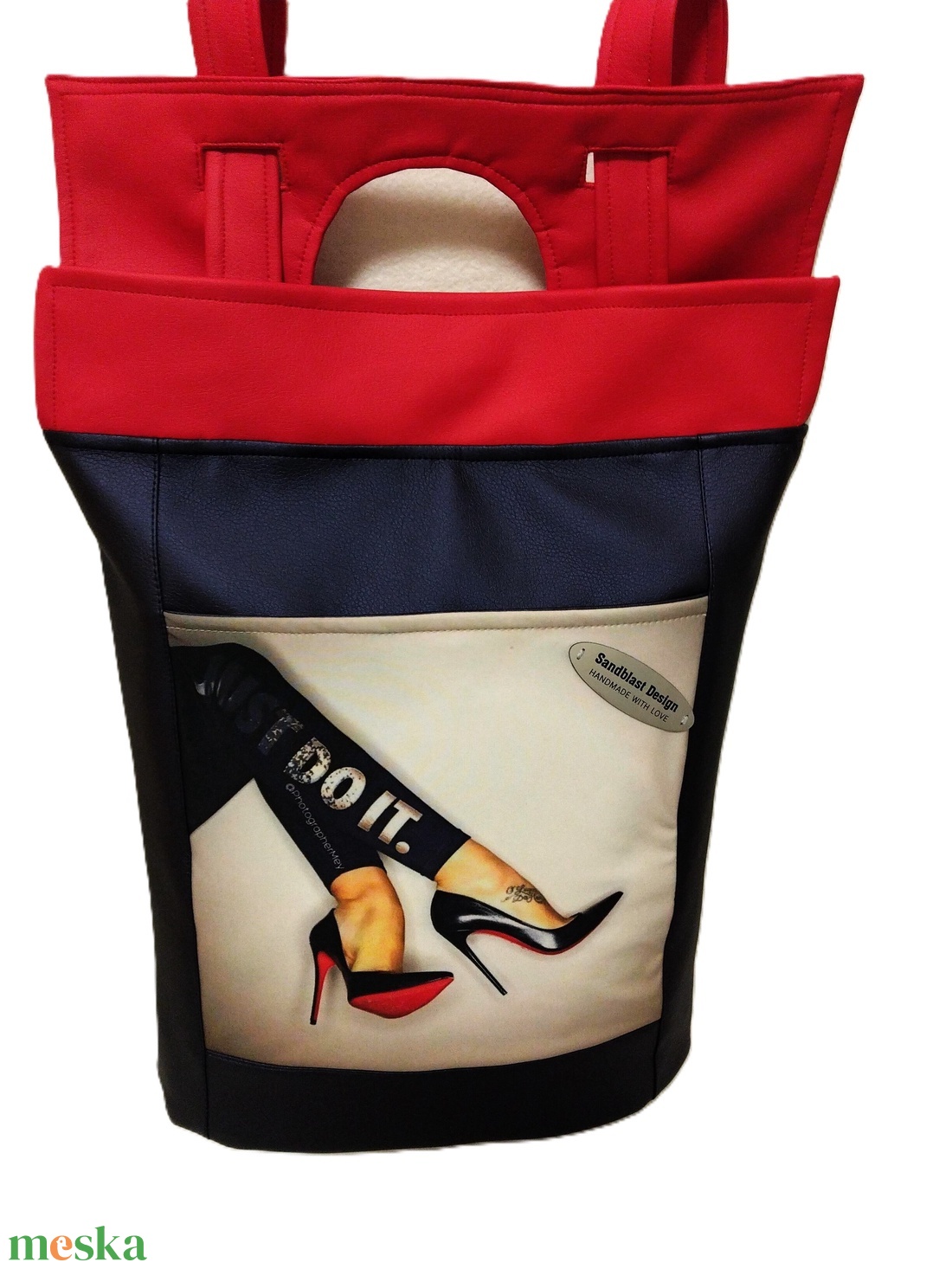 Metál kék  cipelők kézitáska/ hátizsák /óriás shopper - táska & tok - kézitáska & válltáska - kézitáska - Meska.hu