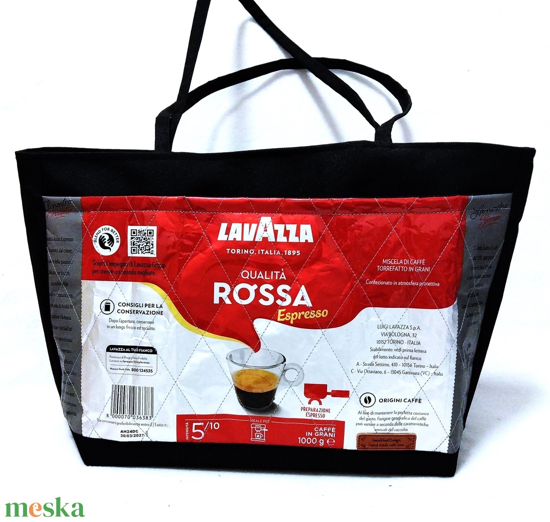 ROSSA újrahasznosított kávé zacskos shopper - táska & tok - kézitáska & válltáska - kézitáska - Meska.hu