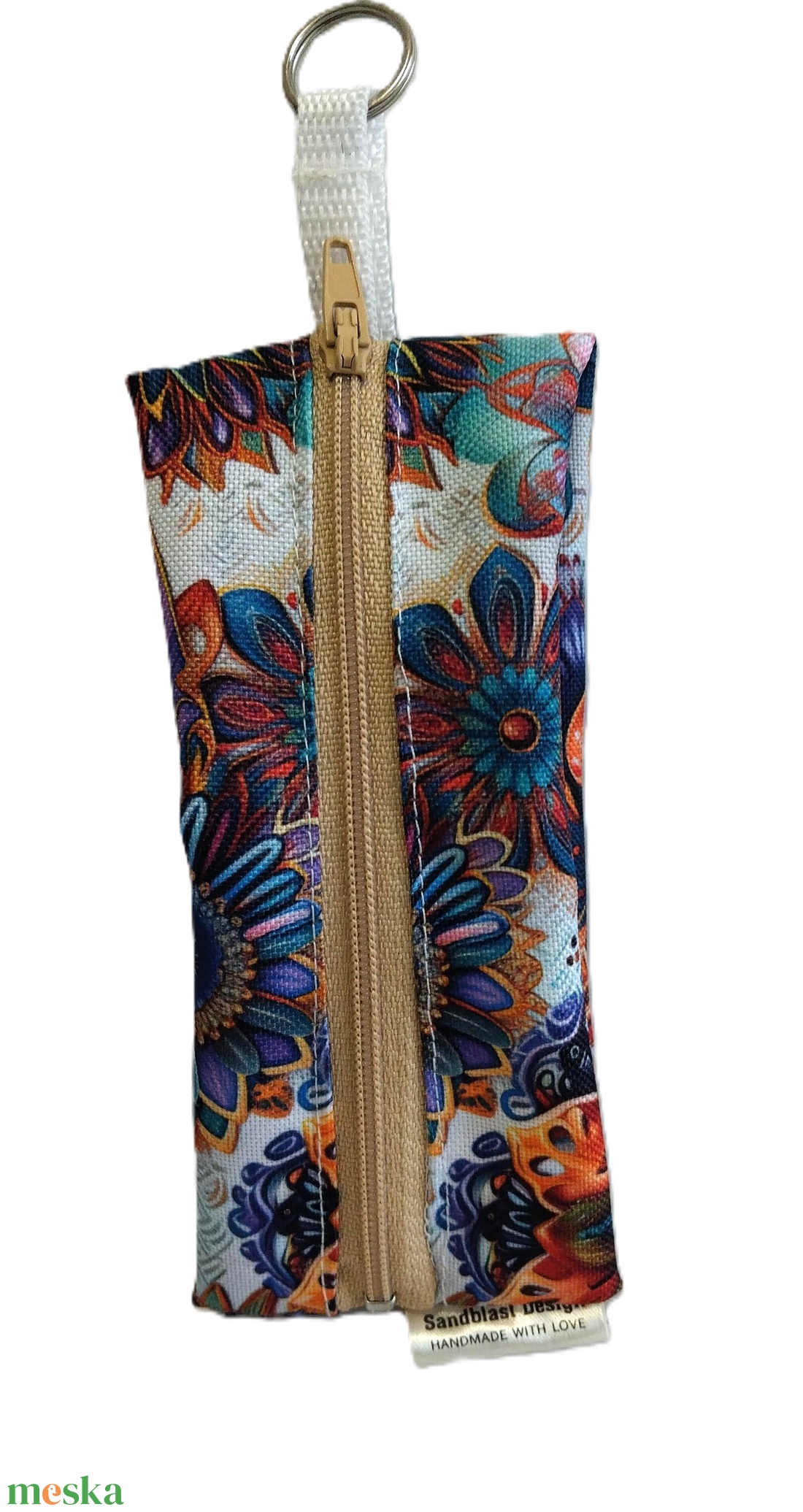 Mandala mintás vízhatlan gyöngyvászon zsepi tartók, vagy bármi tartók - táska & tok - kulcstartó & táskadísz - kulcstartó - Meska.hu