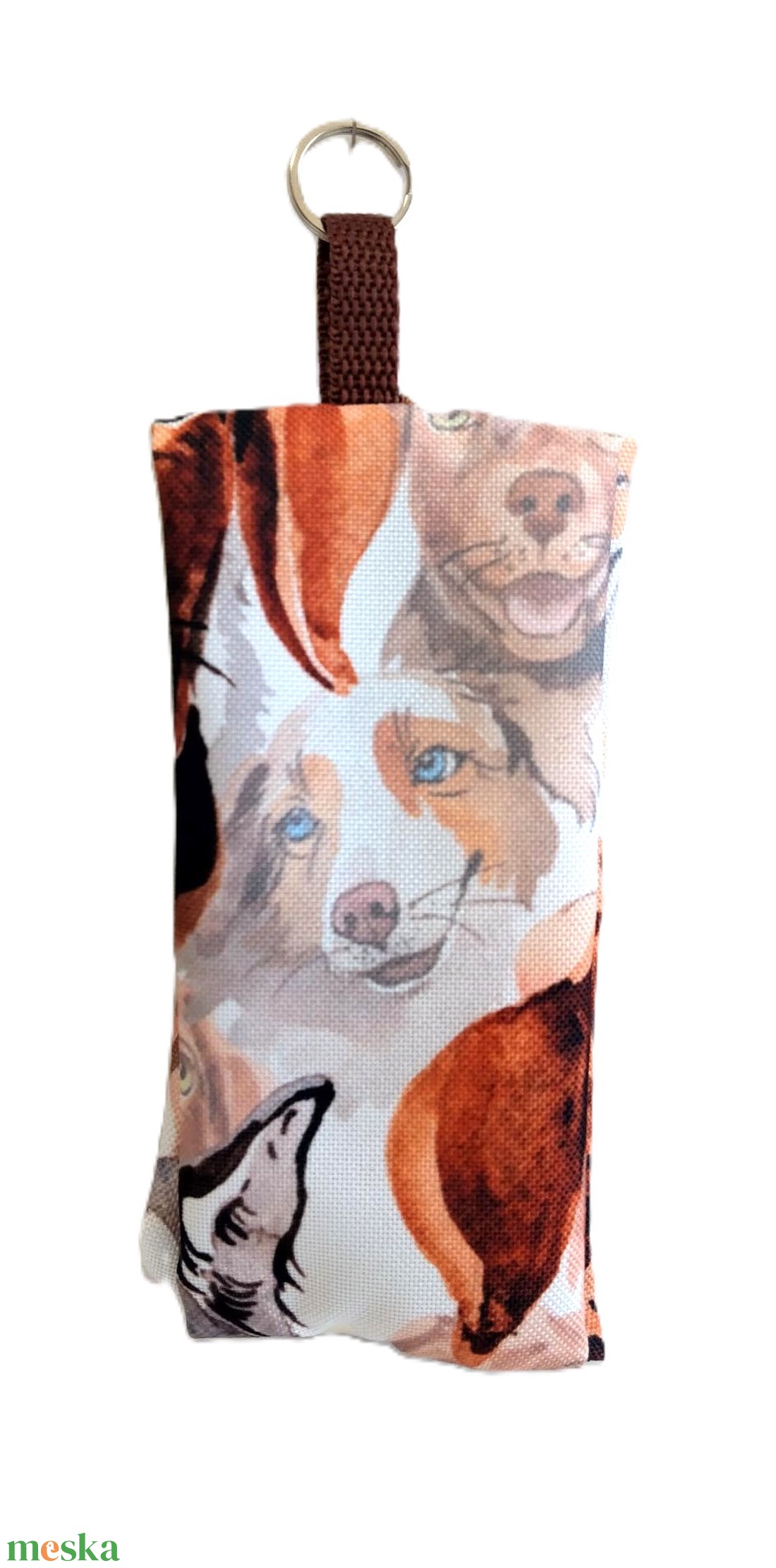Cuki állat mintás Vidám kutyák  vízhatlan gyöngyvászon zsepi tartók, vagy bármi tartók - táska & tok - kulcstartó & táskadísz - kulcstartó - Meska.hu