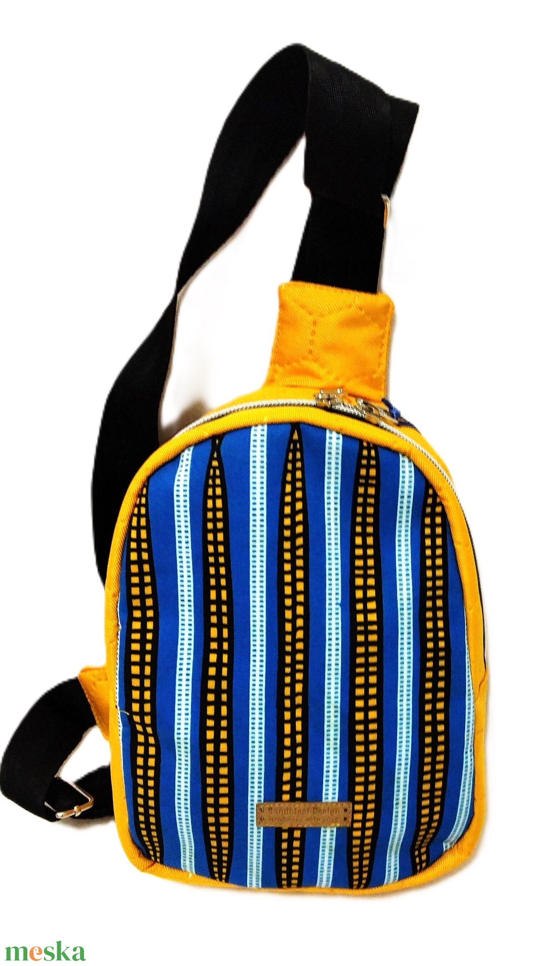 Afrika varázsa Mini hátizsák lila-sárga minta motívummal- TÖBB MINTA! - táska & tok - kézitáska & válltáska - vállon átvethető táska - Meska.hu