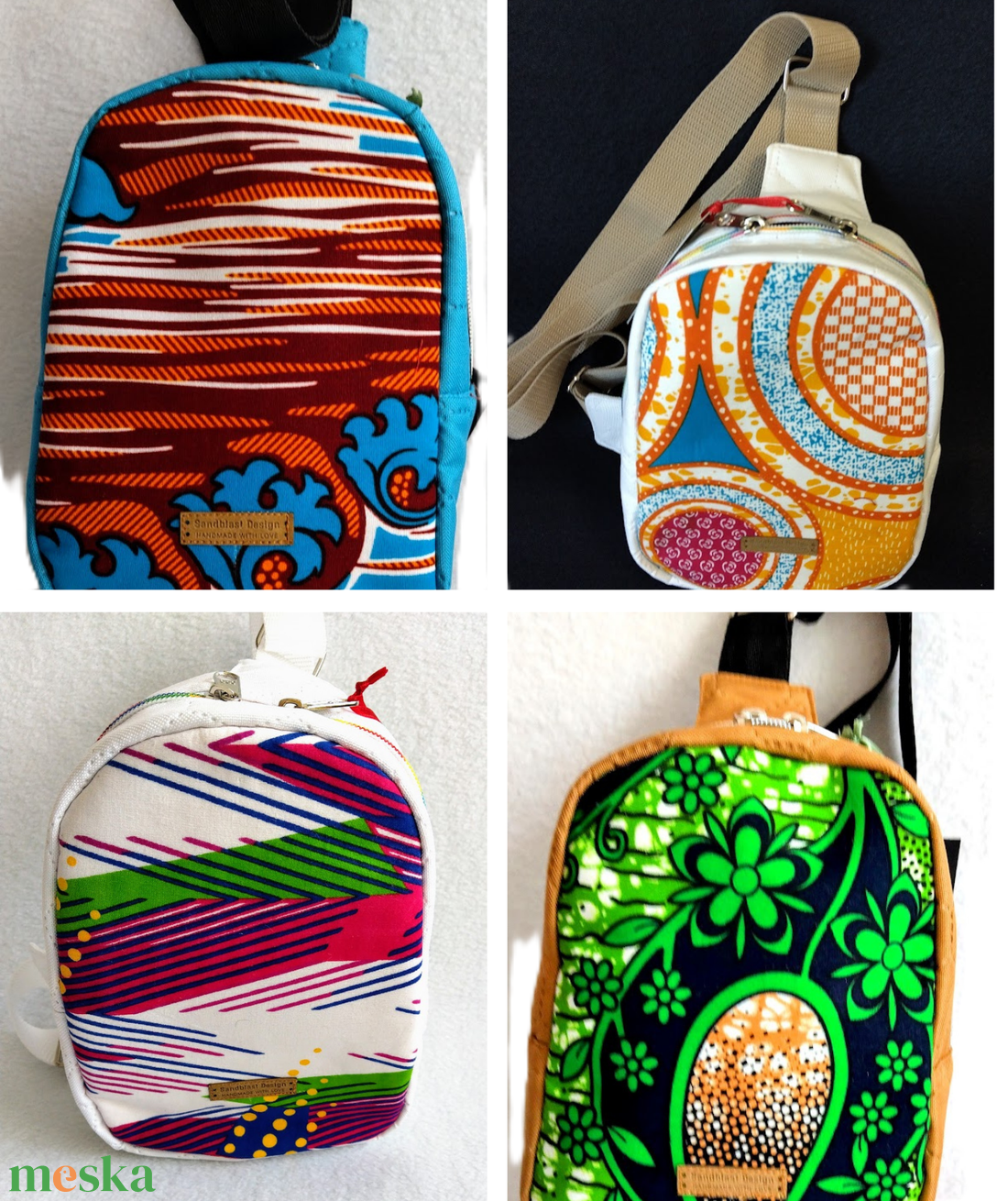 Afrika varázsa Mini hátizsák lila-sárga minta motívummal- TÖBB MINTA! - táska & tok - kézitáska & válltáska - vállon átvethető táska - Meska.hu