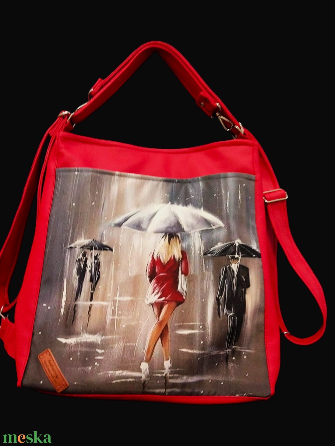 Vagány csajos piros multifunkciós táska - táska & tok - variálható táska - Meska.hu
