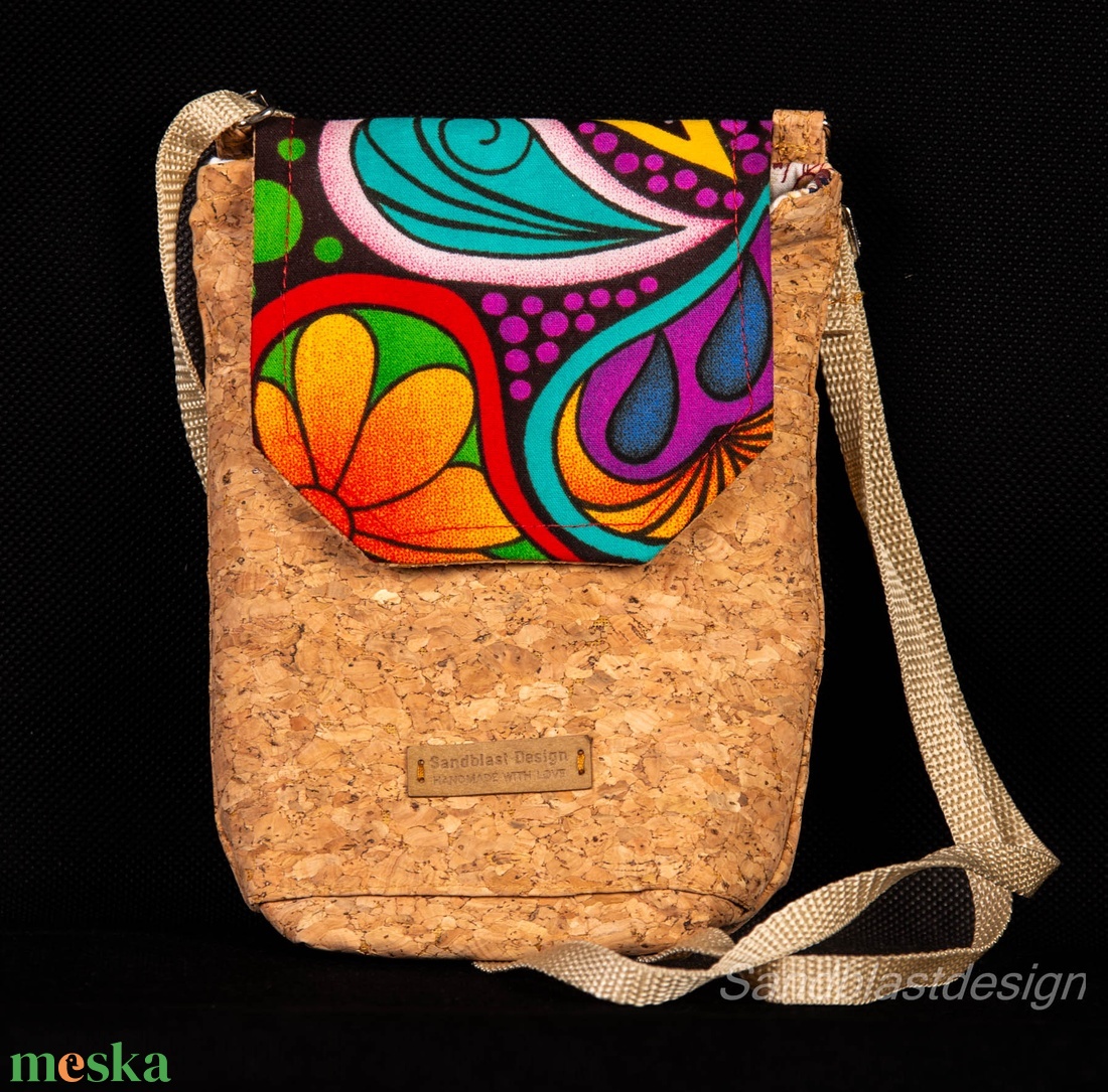 Parafa / mintás afrikai pamutvászon telefontartó kis táska/narancs-lila mintával-Több minta! - táska & tok - pénztárca & más tok - telefontok - Meska.hu