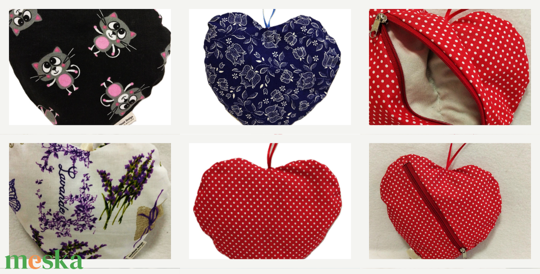  Szivecske alakú kispárna tönkölypelyva és levendula töltettel-Több minta! - otthon & életmód - dekoráció - fali és függő dekoráció - álomfogó - Meska.hu