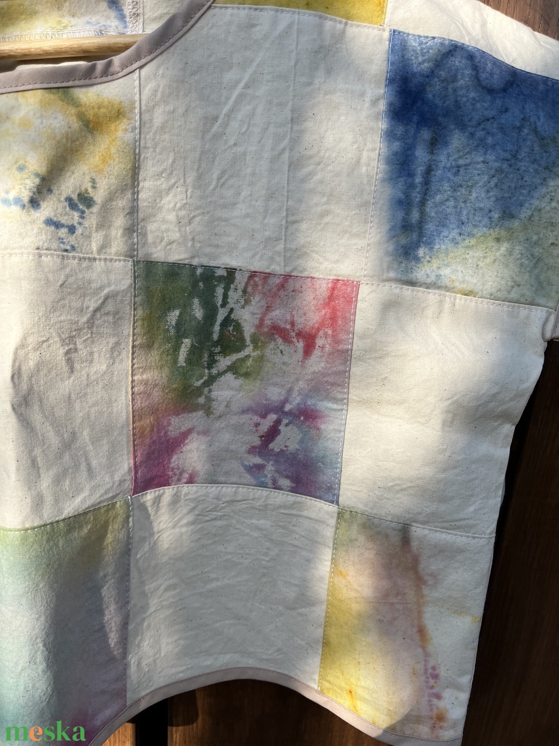 Kézzel festett patchwork felső - ruha & divat - női ruha - póló, felső - Meska.hu