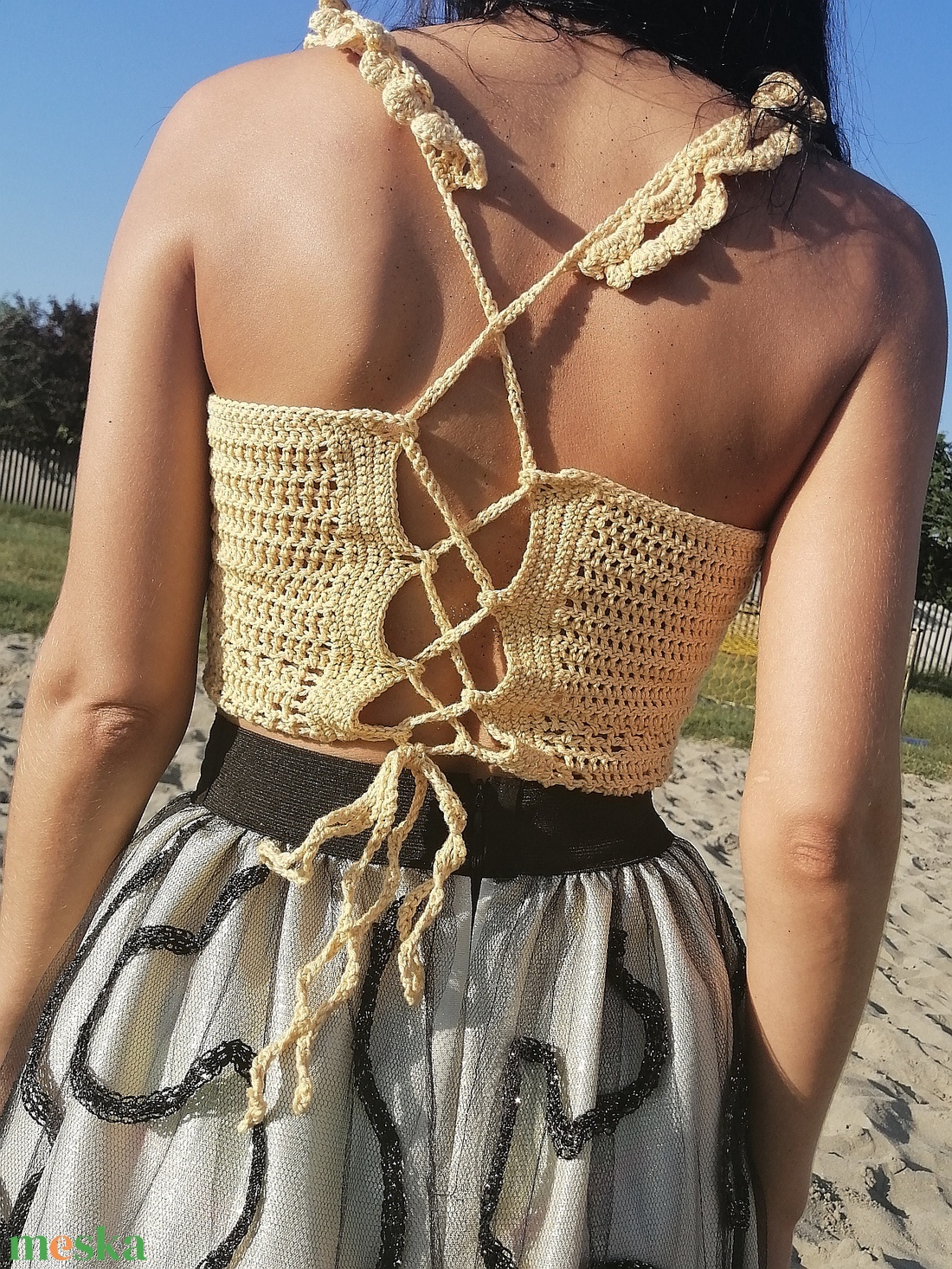 Nyári halványsárga bralette - ruha & divat - női ruha - top - Meska.hu