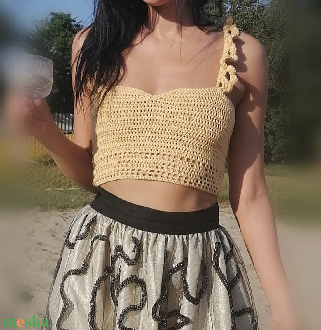 Nyári halványsárga bralette - ruha & divat - női ruha - top - Meska.hu
