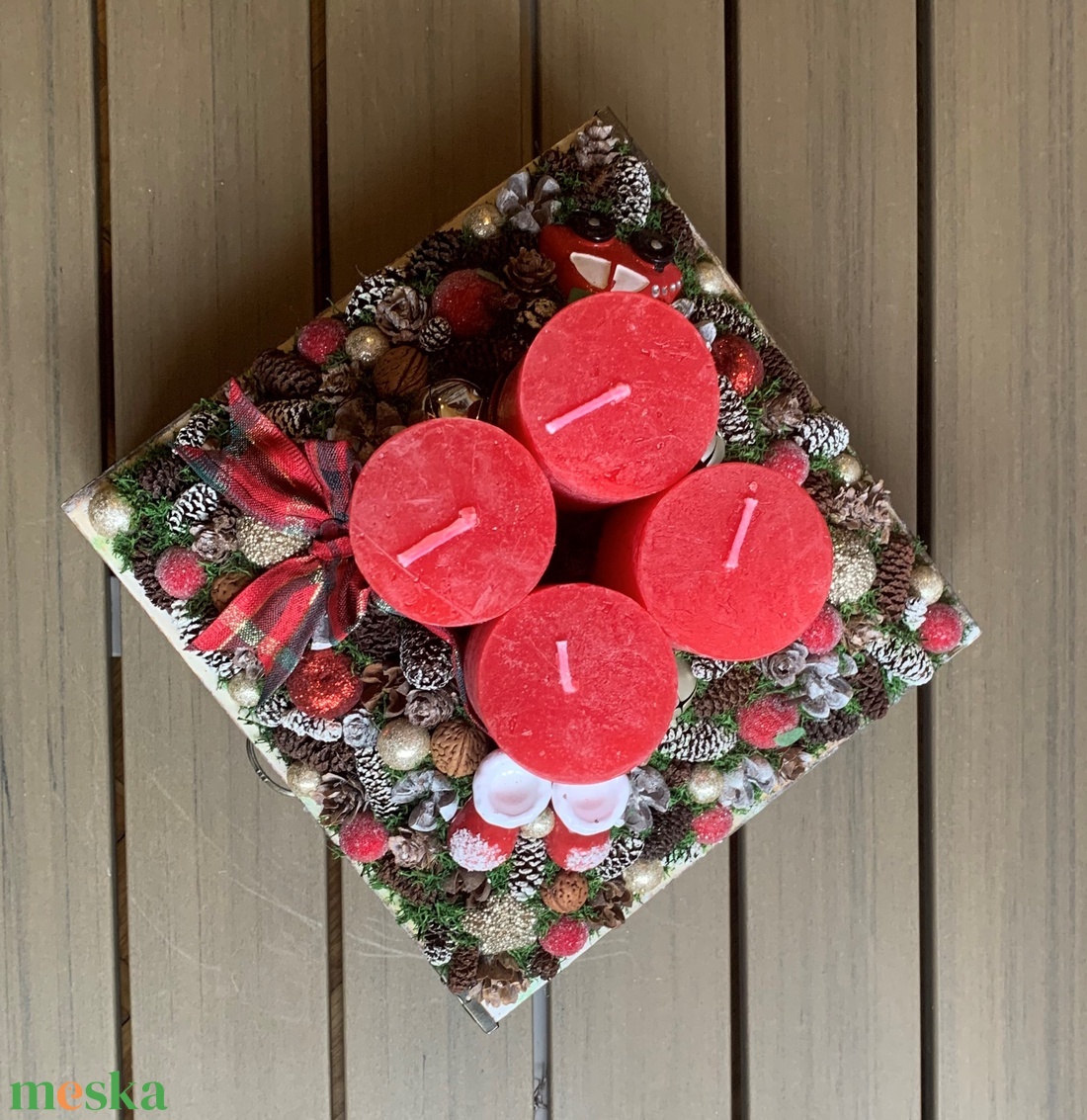 Piros adventi asztaldísz - karácsony - adventi díszek - adventi asztaldísz - Meska.hu Piros adventi asztaldísz - karácsony - adventi díszek - adventi asztaldísz - Meska.hu