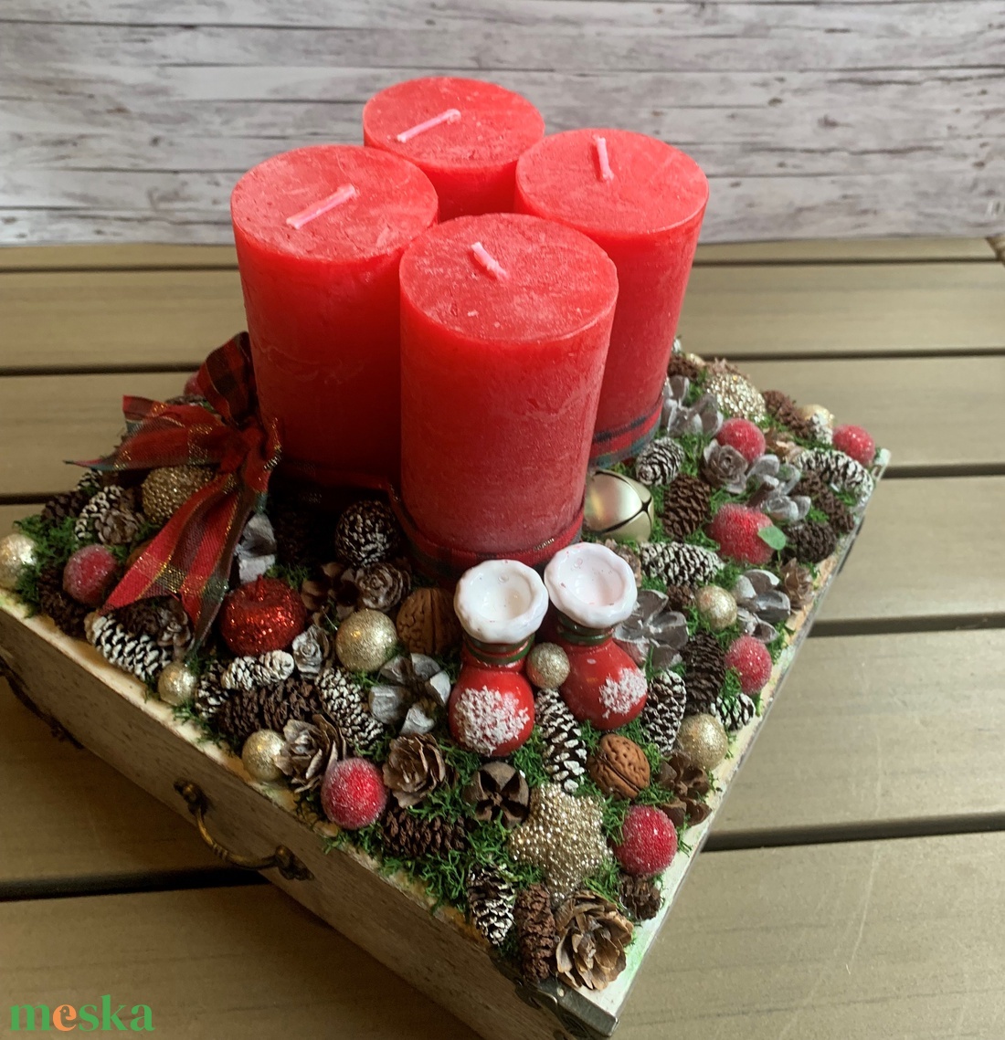 Piros adventi asztaldísz - karácsony - adventi díszek - adventi asztaldísz - Meska.hu Piros adventi asztaldísz - karácsony - adventi díszek - adventi asztaldísz - Meska.hu