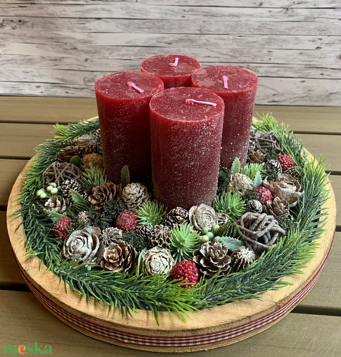 Bordó adventi asztaldísz - karácsony - adventi díszek - adventi asztaldísz - Meska.hu Bordó adventi asztaldísz - karácsony - adventi díszek - adventi asztaldísz - Meska.hu