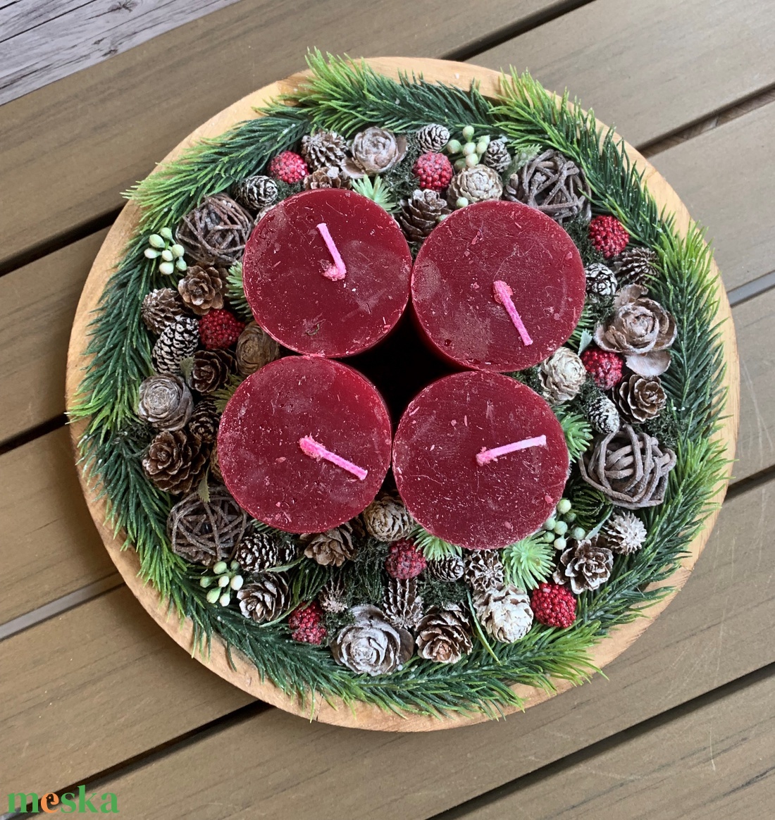 Bordó adventi asztaldísz - karácsony - adventi díszek - adventi asztaldísz - Meska.hu Bordó adventi asztaldísz - karácsony - adventi díszek - adventi asztaldísz - Meska.hu