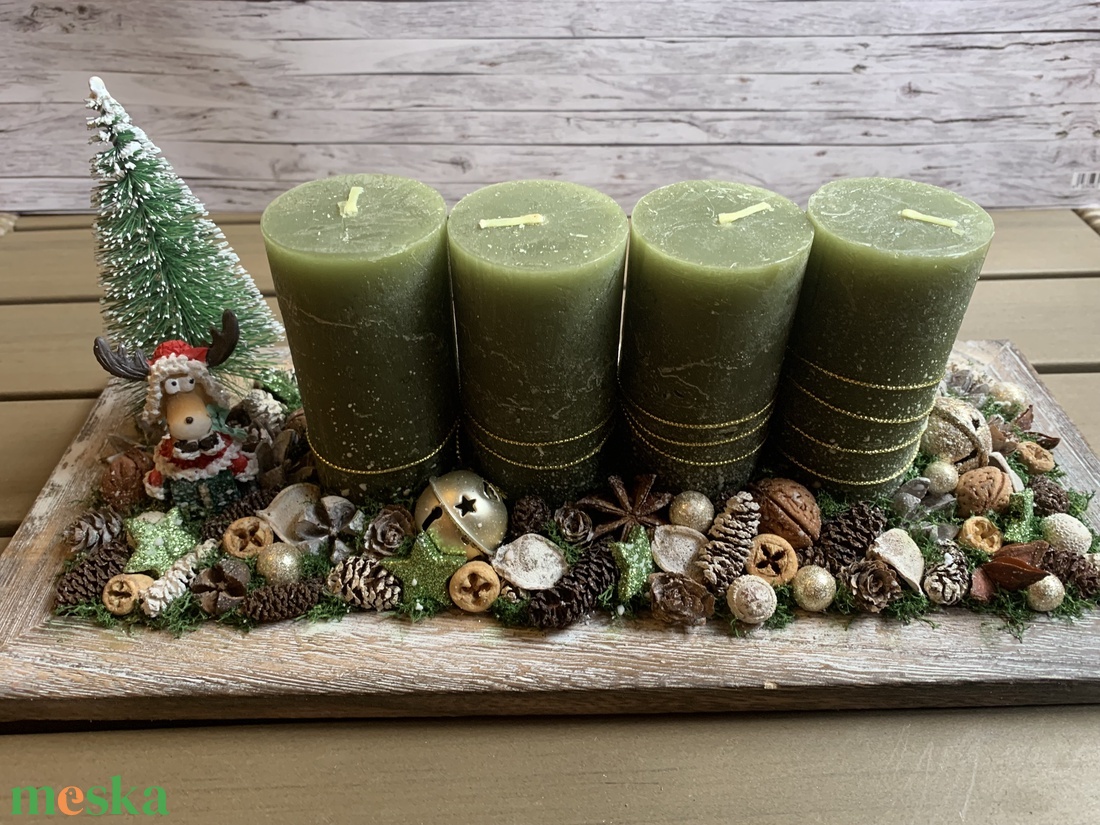 Zöld adventi asztaldísz - karácsony - adventi díszek - adventi asztaldísz - Meska.hu Zöld adventi asztaldísz - karácsony - adventi díszek - adventi asztaldísz - Meska.hu