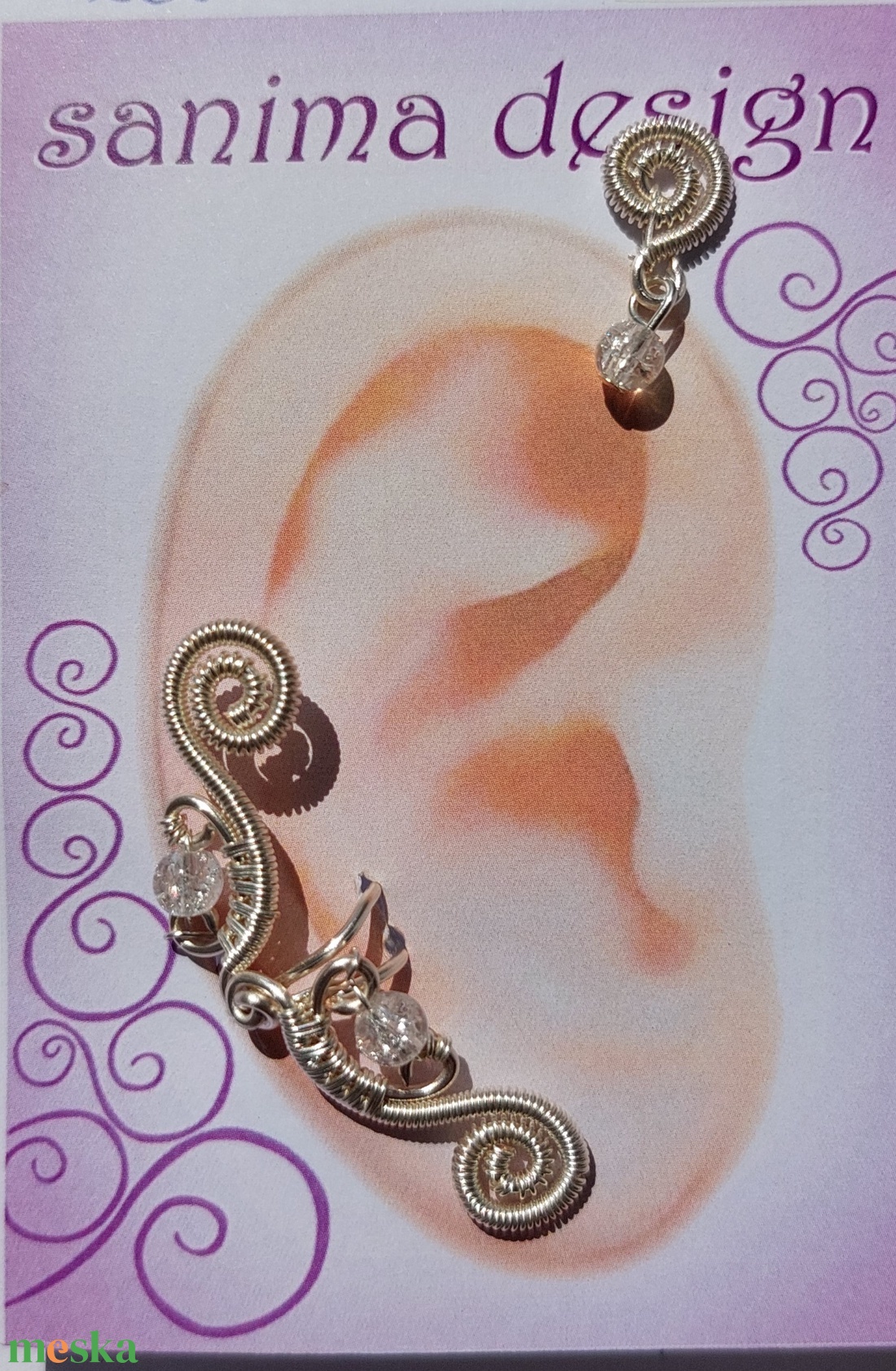 Fülgyűrü szett hegyikristállyal - ékszer - fülbevaló - fülgyűrű - Meska.hu