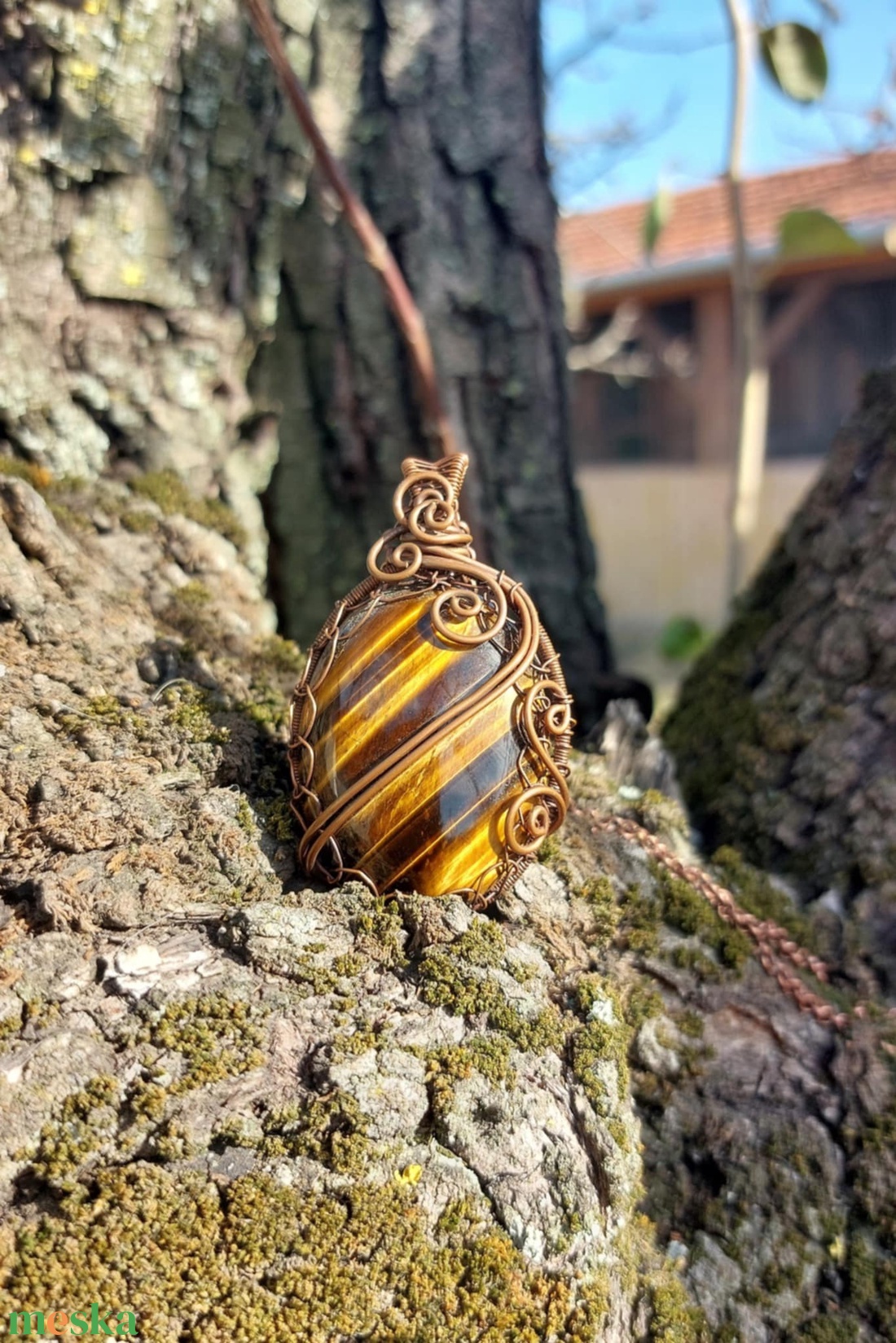 Tigrisszem nyaklánc - ékszer - nyaklánc - medál - Meska.hu