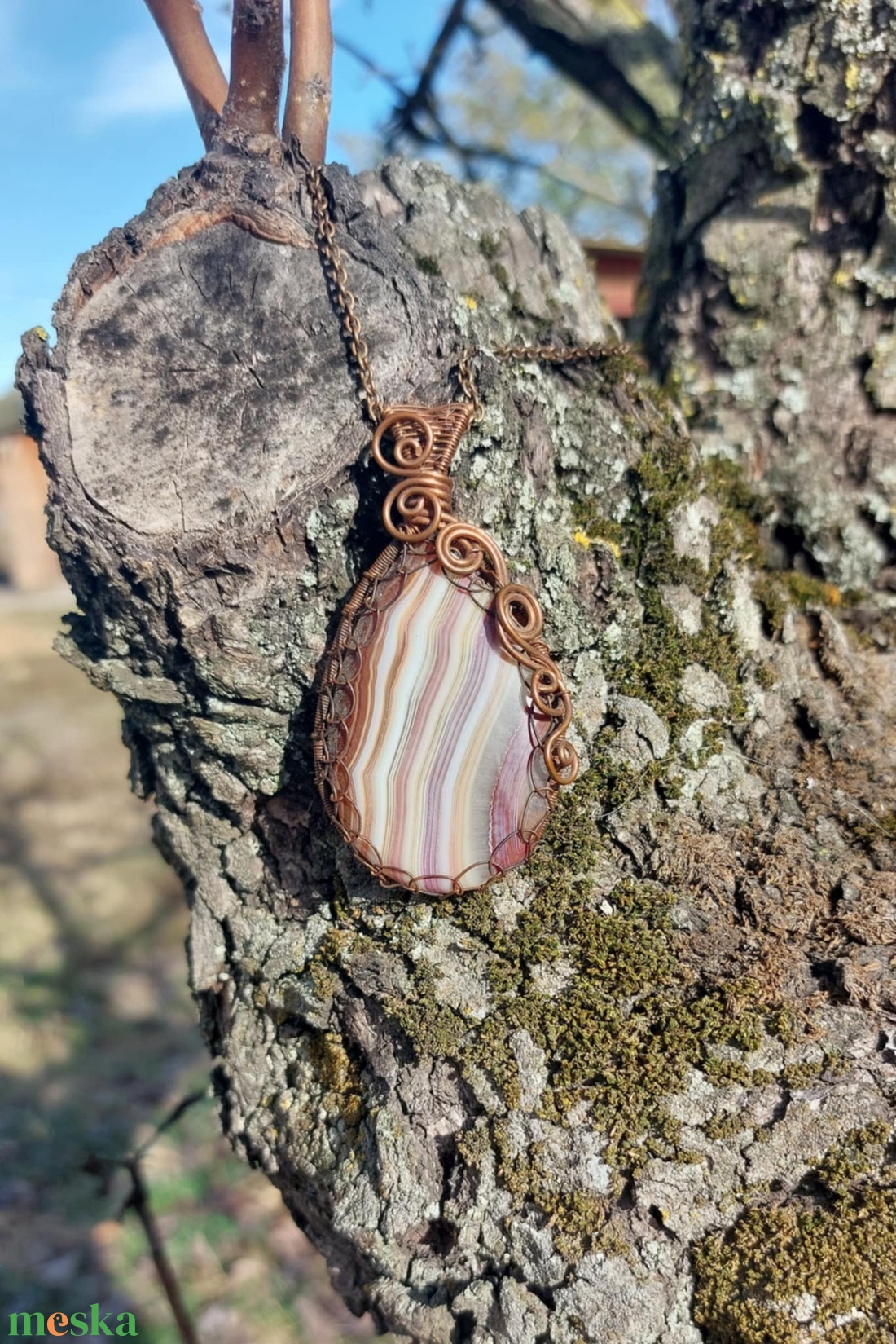 Karneol nyaklánc - ékszer - nyaklánc - medálos nyaklánc - Meska.hu