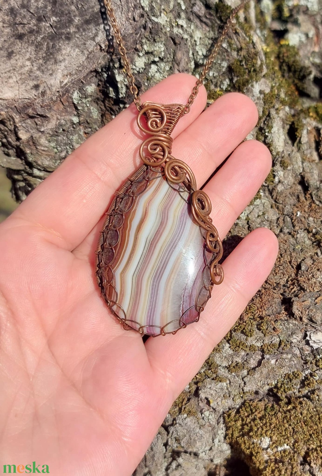 Karneol nyaklánc - ékszer - nyaklánc - medálos nyaklánc - Meska.hu