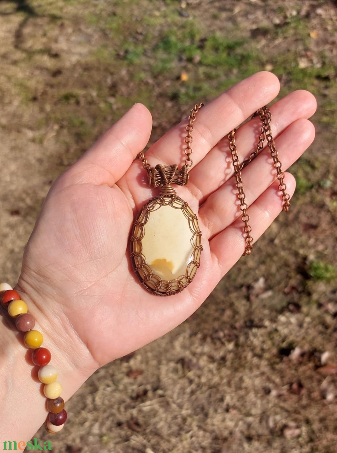 Mokait jáspis nyaklánc - ékszer - nyaklánc - medálos nyaklánc - Meska.hu