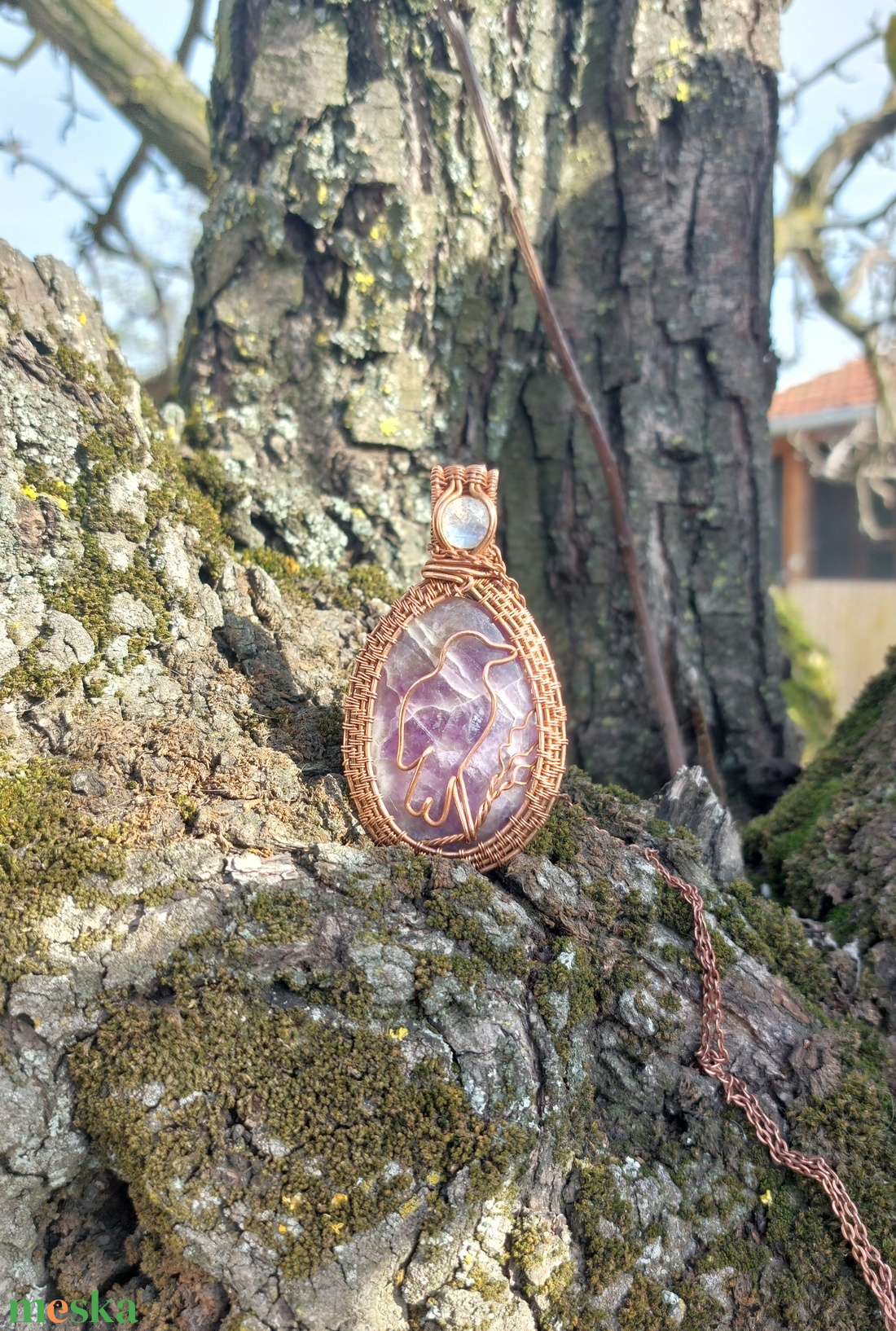 Ametiszt medál  - ékszer - nyaklánc - medálos nyaklánc - Meska.hu