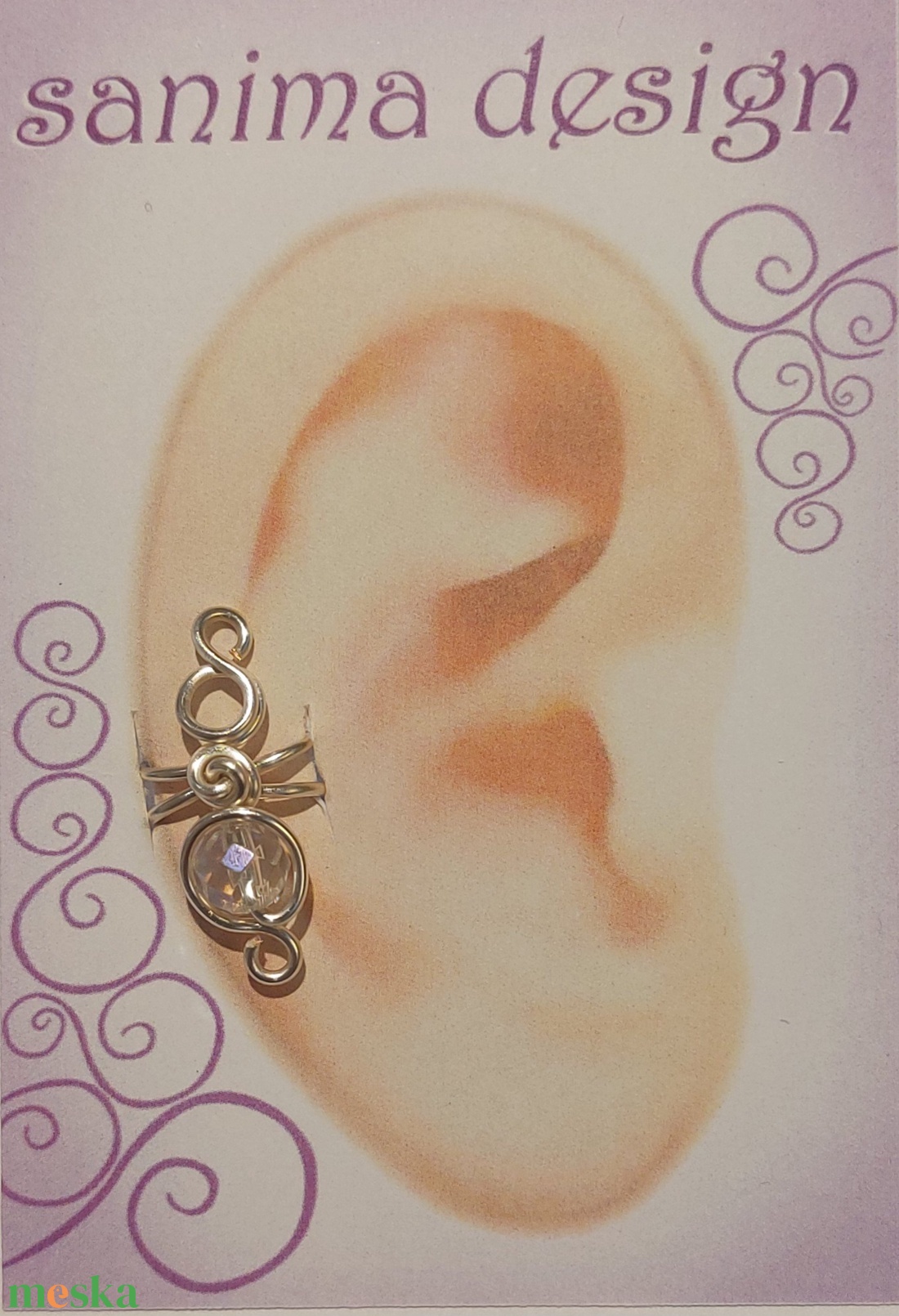 Fülgyűrű hegyikristállyal - ékszer - ékszerszett - Meska.hu