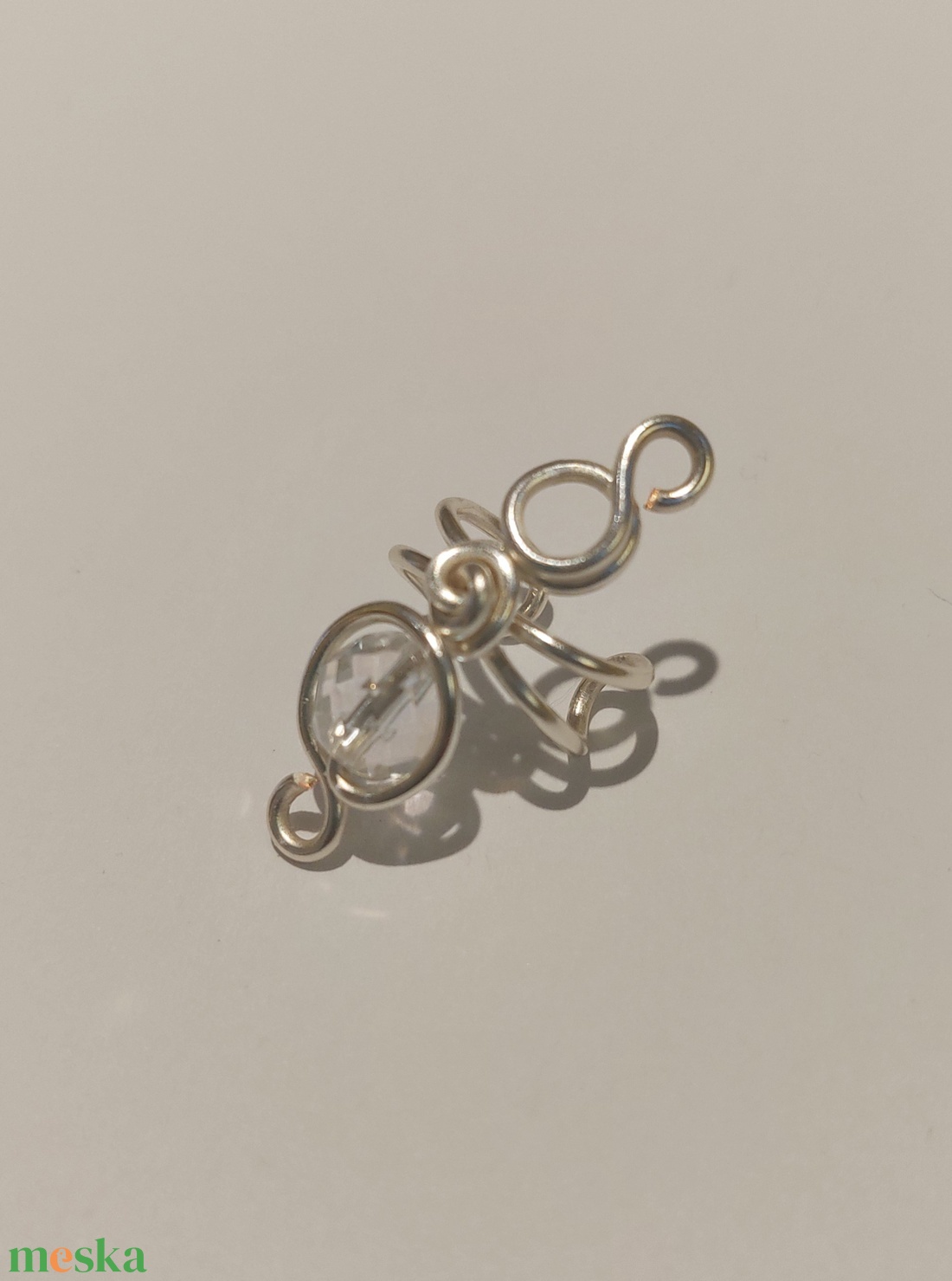 Fülgyűrű hegyikristállyal - ékszer - ékszerszett - Meska.hu