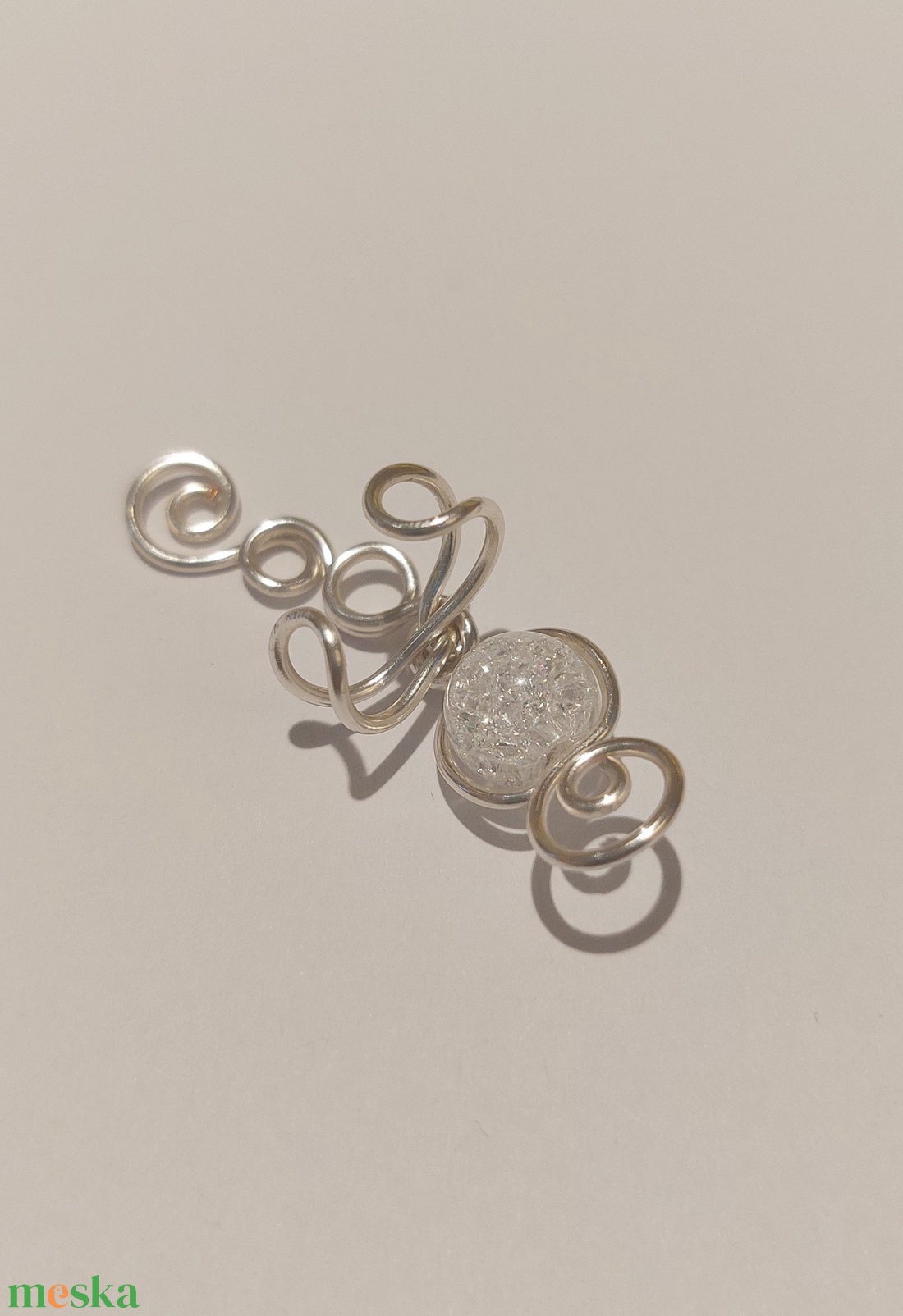 Fülgyűrű hegyikristállyal - ékszer - ékszerszett - Meska.hu