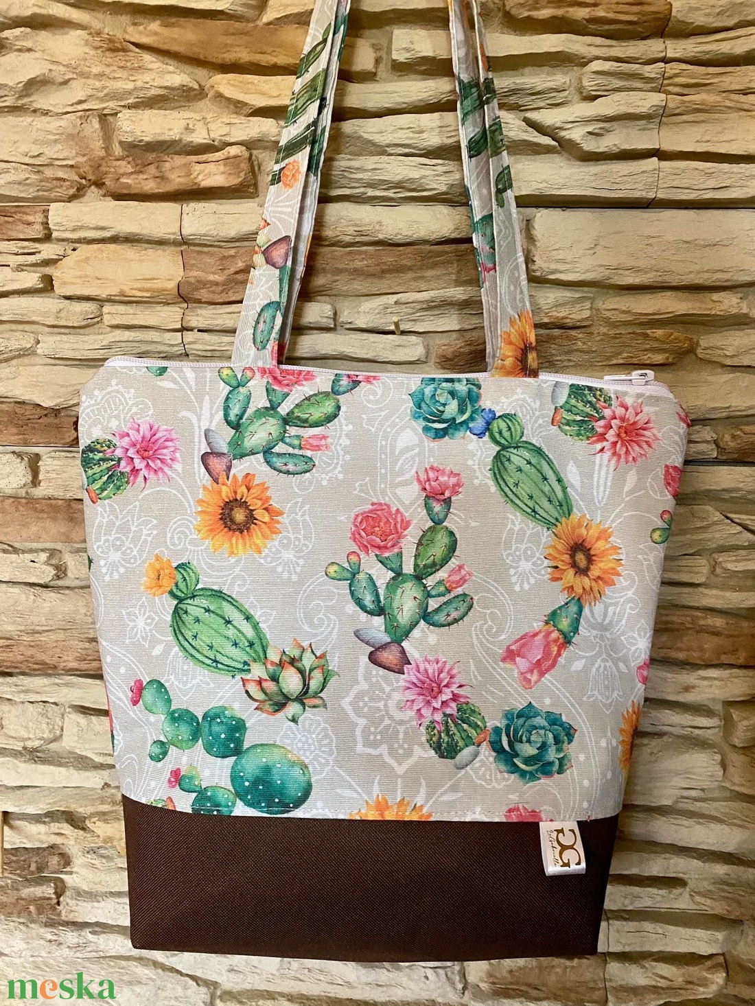 Csodás, zipzáras textil táska - táska & tok - bevásárlás & shopper táska - shopper, textiltáska, szatyor - Meska.hu