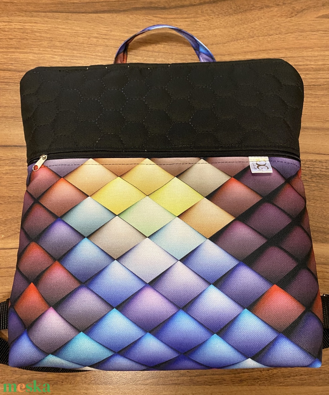 Prizma mintás hátitáska - táska & tok - bevásárlás & shopper táska - shopper, textiltáska, szatyor - Meska.hu