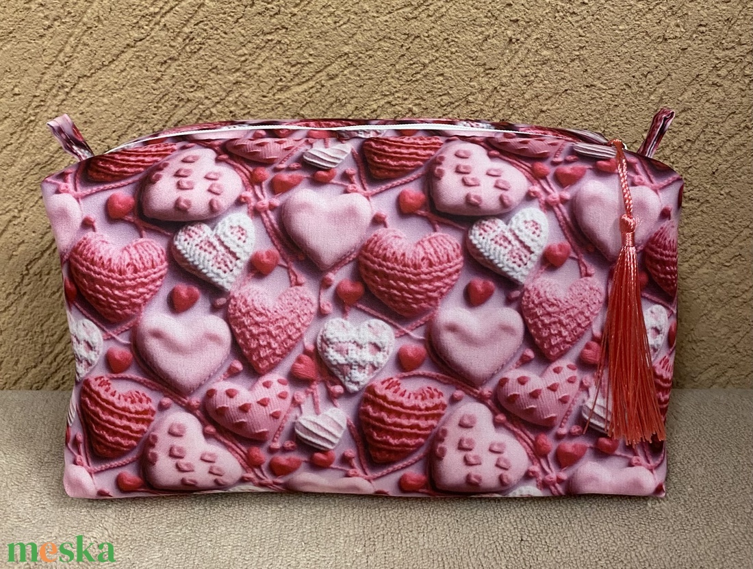 Pink-Szívecskés, csodás neszesszer/sminktáska - táska & tok - neszesszer - Meska.hu