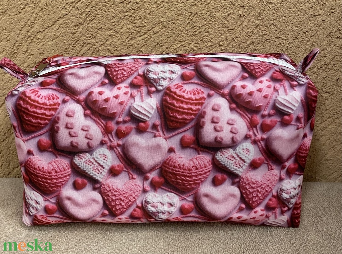 Pink-Szívecskés, csodás neszesszer/sminktáska - táska & tok - neszesszer - Meska.hu