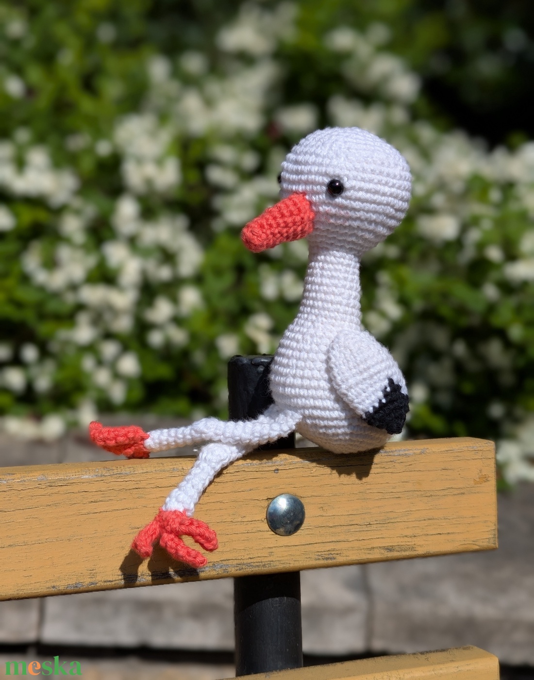 Horgolt gólya - játék & sport - plüssállat & játékfigura - madár - Meska.hu