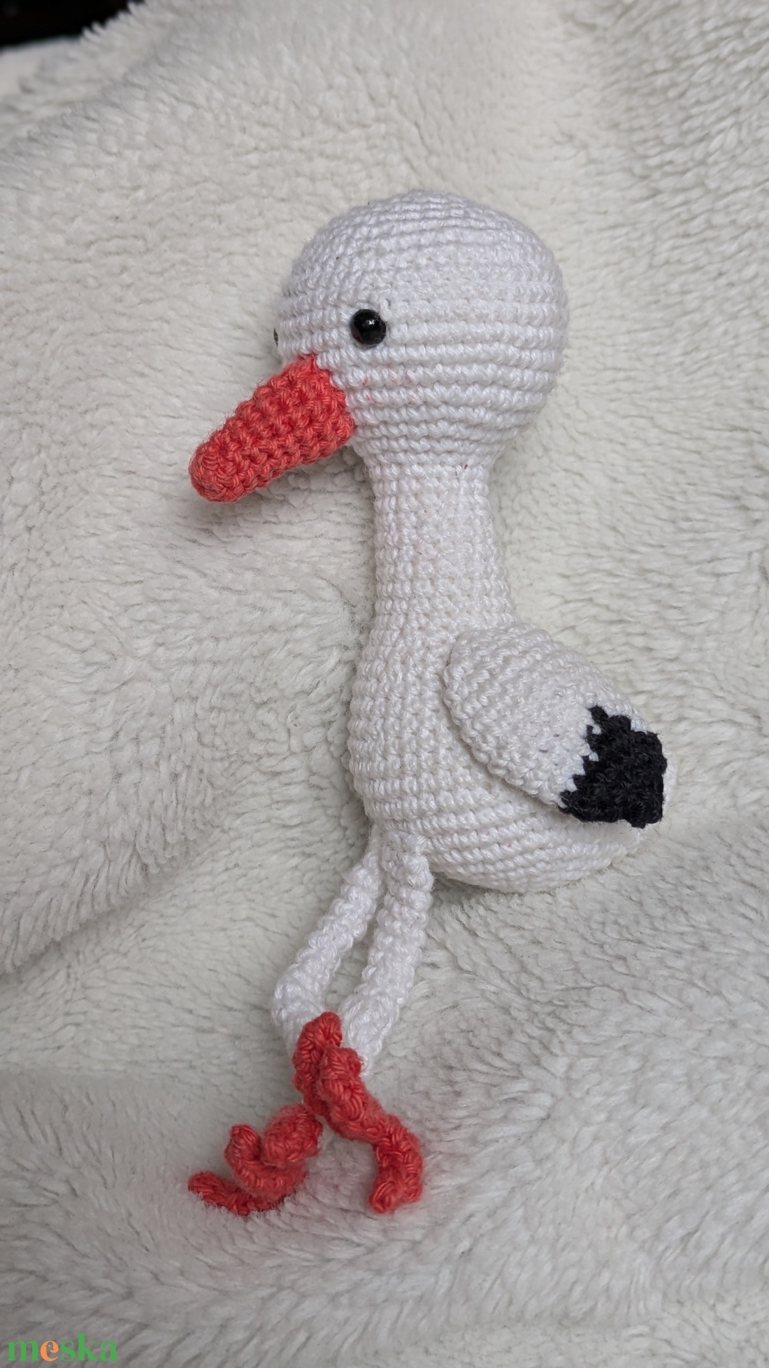 Horgolt gólya - játék & sport - plüssállat & játékfigura - madár - Meska.hu