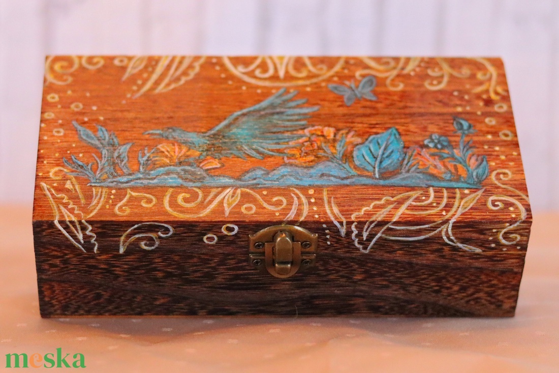 kézzel festett fadobozka - ékszer - ékszertartó - ékszerdoboz - Meska.hu