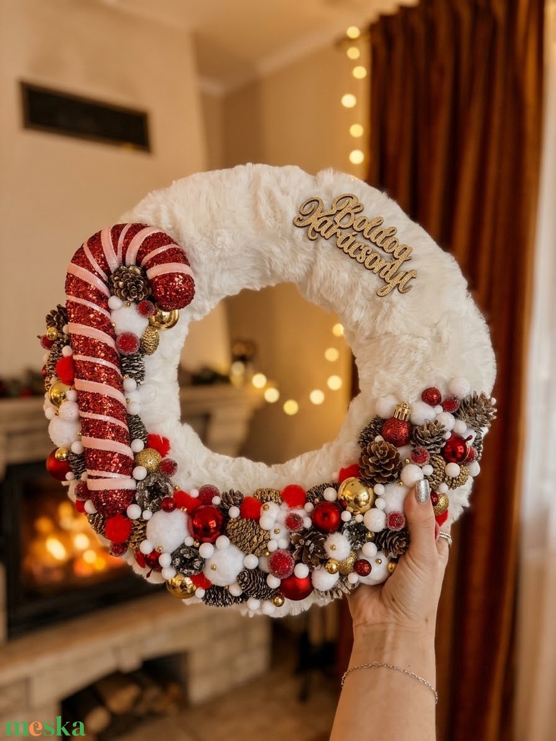 Kopogtató ajtódísz - karácsony - karácsonyi lakásdekoráció - karácsonyi ajtódíszek - Meska.hu