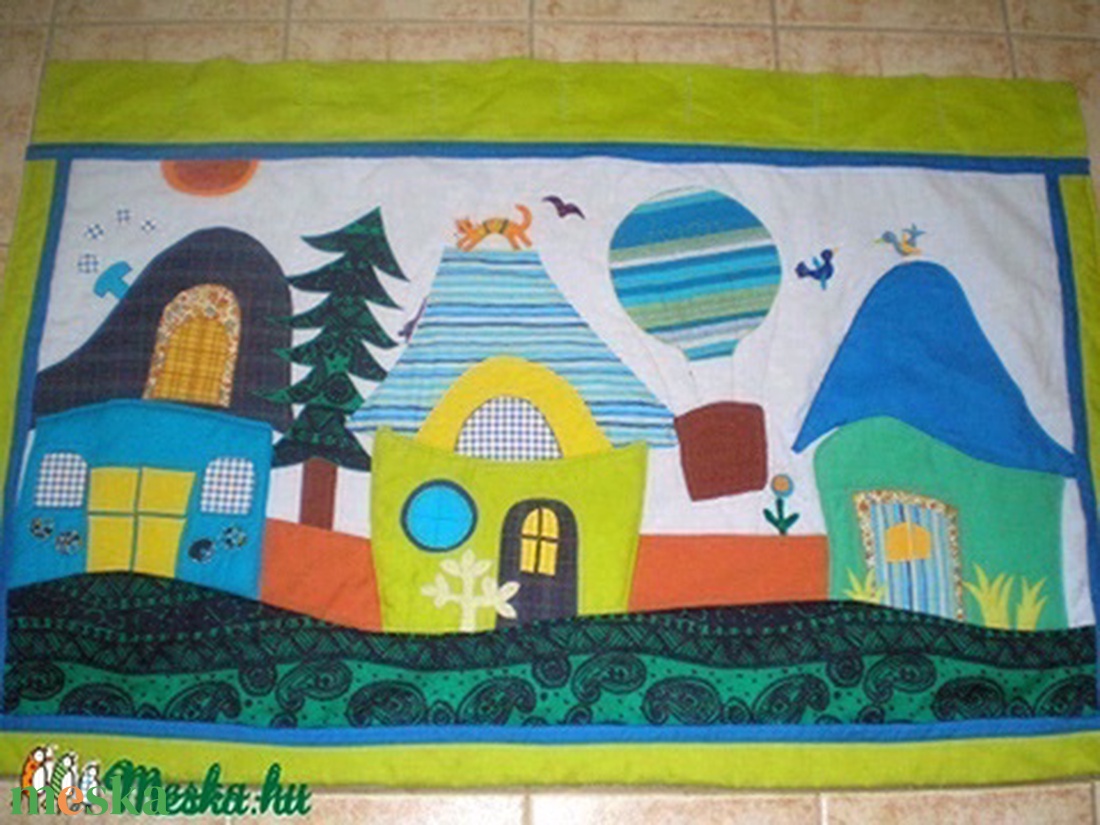 Házikós falvédő 120x90 cm - otthon & életmód - babaszoba, gyerekszoba - falvédő gyerekszobába - Meska.hu Házikós falvédő 120x90 cm - otthon & életmód - babaszoba, gyerekszoba - falvédő gyerekszobába - Meska.hu