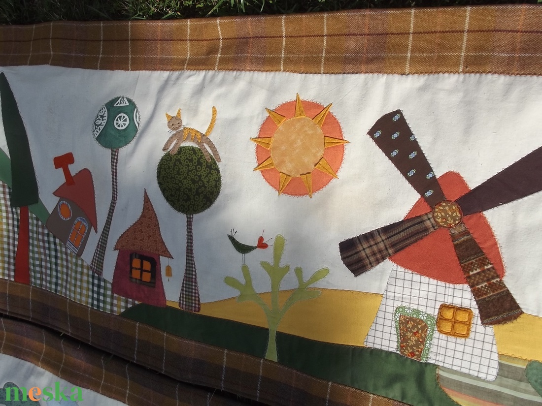 Keskeny falikép, szélmalmos-macskás 150 x 60 cm - otthon & életmód - babaszoba, gyerekszoba - falvédő gyerekszobába - Meska.hu Keskeny falikép, szélmalmos-macskás 150 x 60 cm - otthon & életmód - babaszoba, gyerekszoba - falvédő gyerekszobába - Meska.hu